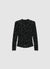 Langärmliges Mesh-T-Shirt mit floralem Flockdruck