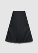 Pleated circle skirt in plain satin-like fabric - XS