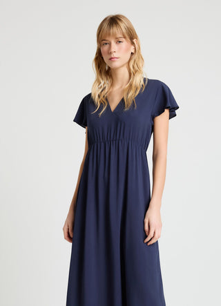 Dress with ruffle sleeves
