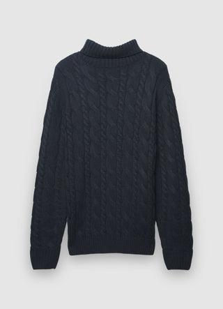 Maglione dolcevita con trecce