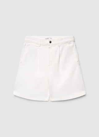 Denim bermuda shorts with pleats