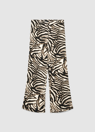 Palazzo trousers with zebra print