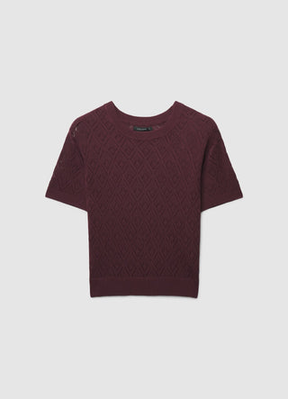 T-shirt punto traforato a tinta unita