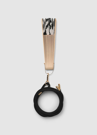 Fan with zebra print and cord