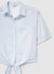 Striped shirt with front knot