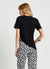 T-shirt with side ruching and asymmetric hem