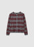 Crew neck cardigan with diamond pattern