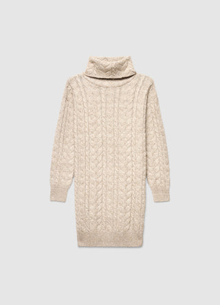 Robe en maille col roulé avec motif torsadé