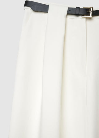 Palazzo trousers with pleats and belt