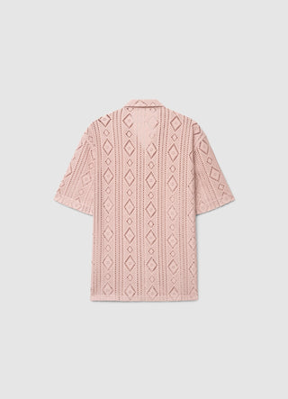 Camicia bowling traforata con motivo etnico