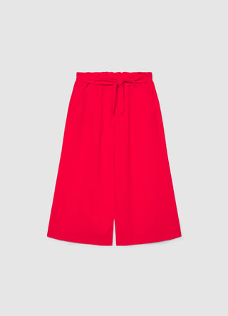 Wide-leg cropped trousers with drawstring