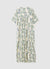 Vestito lungo con scollo a V e stampa