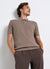T-shirt polo in maglia a coste
