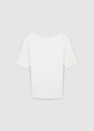 Ribbed V-neck T-shirt