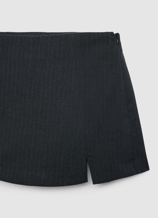 Gonna-pantalone gessati con spacco