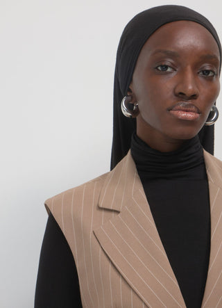 Pinstriped single-breasted waistcoat