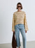 T-shirt girocollo a righe con stampa retro