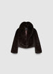 Giacca crop effetto peluche con collo rever - XS