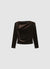 T-shirt a maniche lunghe con scollo drappeggiato