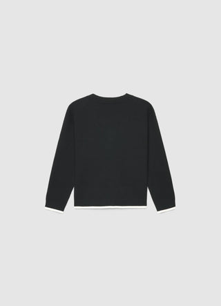 Cardigan con profili a contrasto e bottoni