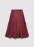 Pleated circle skirt in satin-like fabric with all-over print