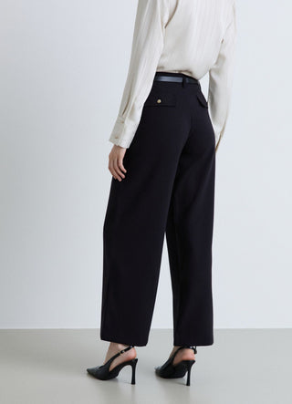 Palazzo trousers with chain belt