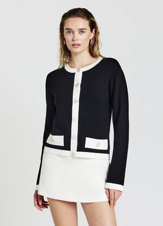 Cardigan con bottoni dorati