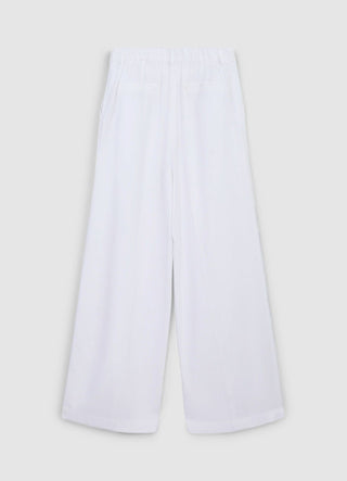 Linen-blend palazzo trousers