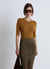T-shirt a costine serafino con bottoni