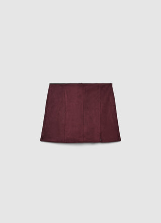 Gonna miniskirt effetto suede con zip laterale