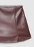 Mini leather-effect trouser skirt with side zip