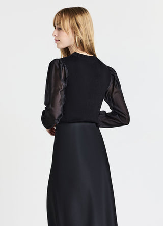 T-shirt with organza sleeves