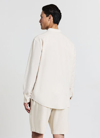 Linen-blend Korean shirt