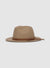 Wide-brimmed hat with decorative band