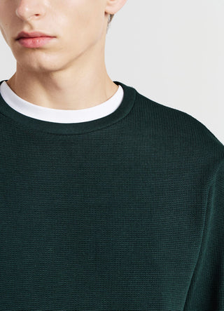 Textured crew neck sweatshirt