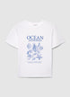 T-shirt con stampa mare - XS