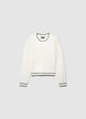 Crew neck jumper with contrast trim - XS