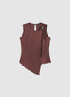 Top asimmetrico similsatin con fibbia - XS