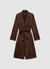 Suede-effect coat with belt