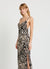 Long dress with thin straps and zebra print