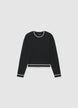 Crew neck jumper with contrast trim - XS