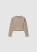 Maglia crop a trecce girocollo - S