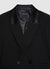 Doppelreihige Jacke aus Satinimitat mit Revers aus Satin