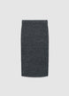 Einfarbiger Midirock mit Gummibund - XS