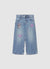 Jeans wide leg con patch