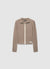 Cardigan a costine con zip e colletto