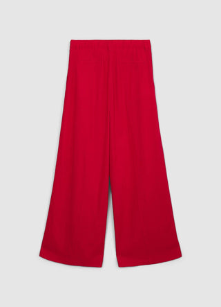 Linen-blend palazzo trousers