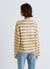 T-shirt girocollo a righe con stampa retro