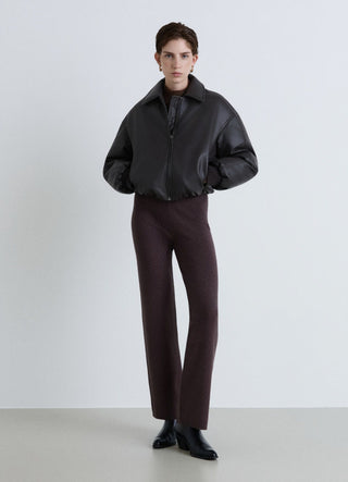 Straight-leg knit trousers
