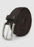 Braided tape belt with buckle and leather details